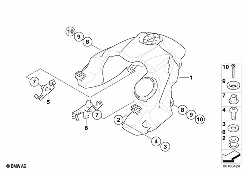 Fuel Container with Filler Pipe for 2009 BMW-Motorrad R 1200 GS Adventure #1