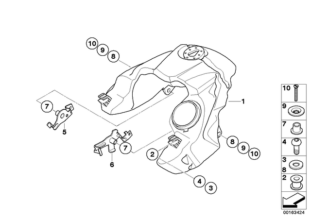 46637705873 - : Bracket, Tank Fastening Left for BMW-Motorrad Image