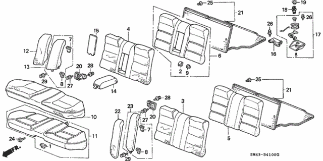 Rear Seat for 1993 Honda Accord #0