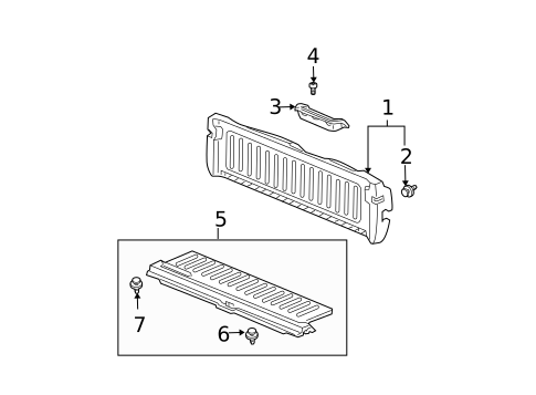 Interior Trim - Tail Gate for 2006 Honda Element #0