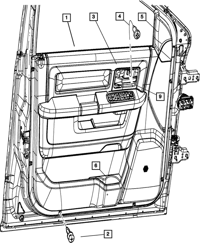 1VY481U7AG - Interior Trim: Front Door Trim Panel, Right for Mopar Image image