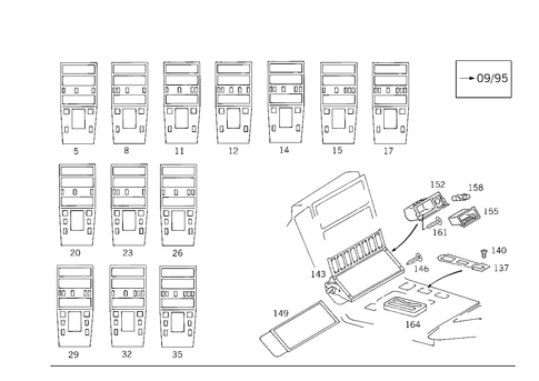 Wood Covering, Knotted Walnut Root; in Housing with Tray for 1993 Mercedes-Benz 300SL #0