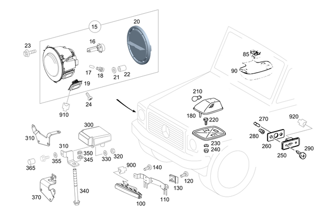4638200959 - Electrical System: Lamp Unit for Mercedes-Benz Image image