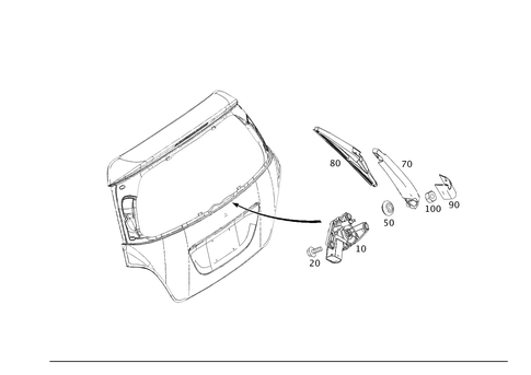 Rear Panel Door Pane Wiper for 2007 Mercedes-Benz R350 #0