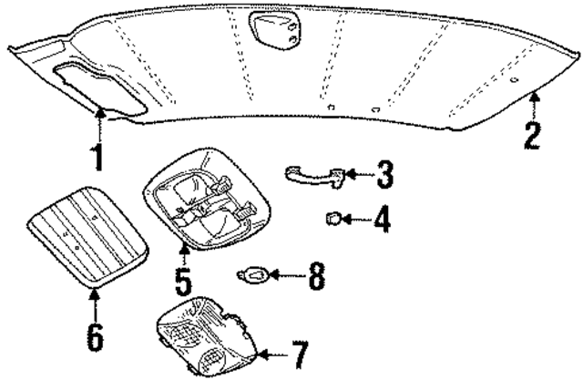 XW7Z5431407AAA - Body: Interior Grab Bar for Ford Image