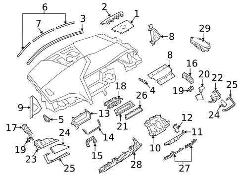 Instrument Panel Components for 2020 Jaguar I-Pace #0
