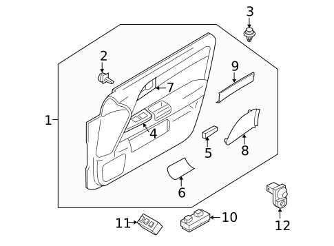 Interior Trim - Front Door for 2008 INFINITI M45 #0