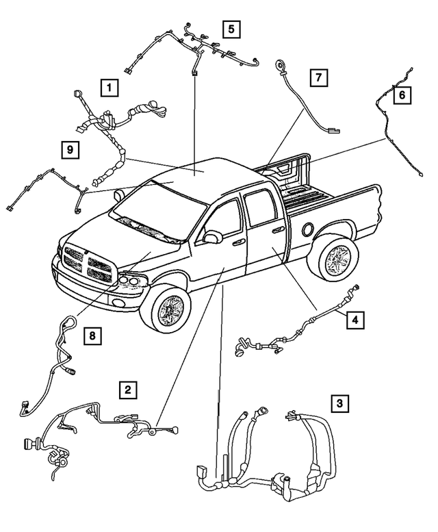 56051934AB - Electrical: Front Door Wiring, Right for Mopar Image