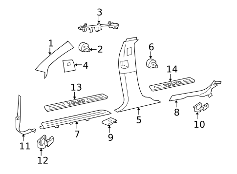 Interior Trim - Pillars for 2013 Volvo S80 #0