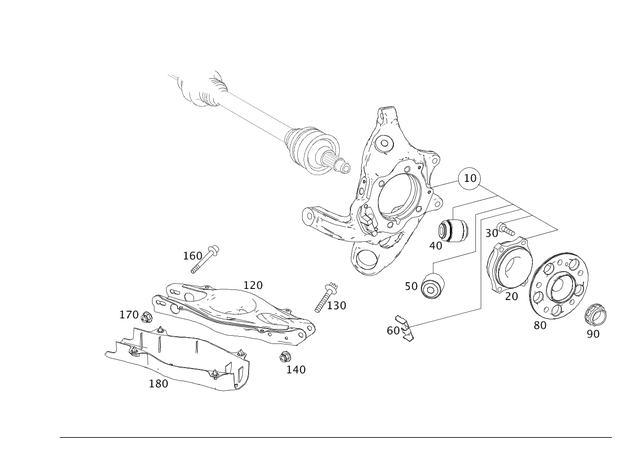19907752 - Rear Axle: Nut, Special Form for Mercedes-Benz Image image
