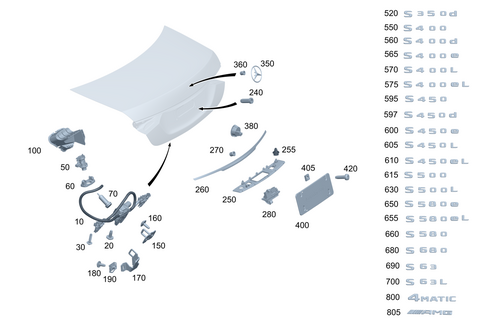 Detachable Parts/Windows for 2022 Mercedes-Benz S500 #0