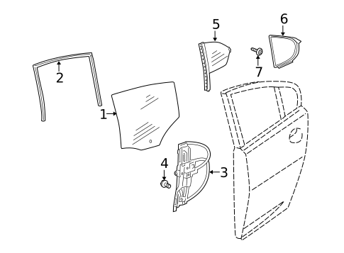 Glass - Rear Door for 2010 Jaguar XFR #0