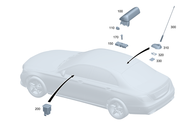 212905860364 - Electrical System: Antenna for Mercedes-Benz Image image