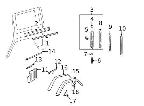 Exterior Trim - Quarter Panel for 2004 Mercedes-Benz G55 AMG #0