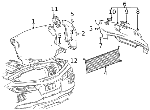 Interior Trim - Rear Body for 2022 Chevrolet Corvette #2