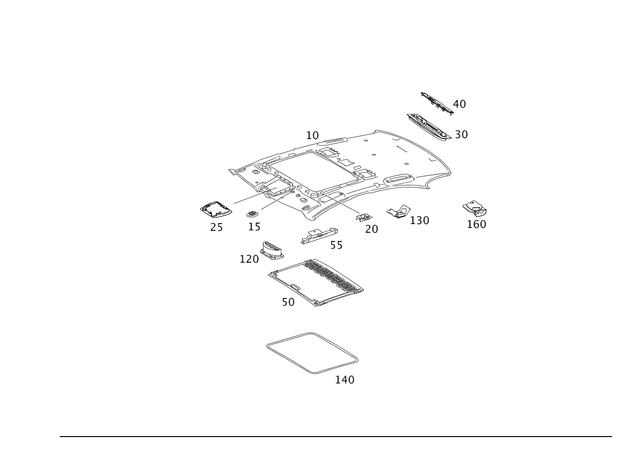 2166904450 - Covering and Lining: Trim, Roof for Mercedes-Benz: CL550, CL600, CL63 AMG, CL65 AMG Image image
