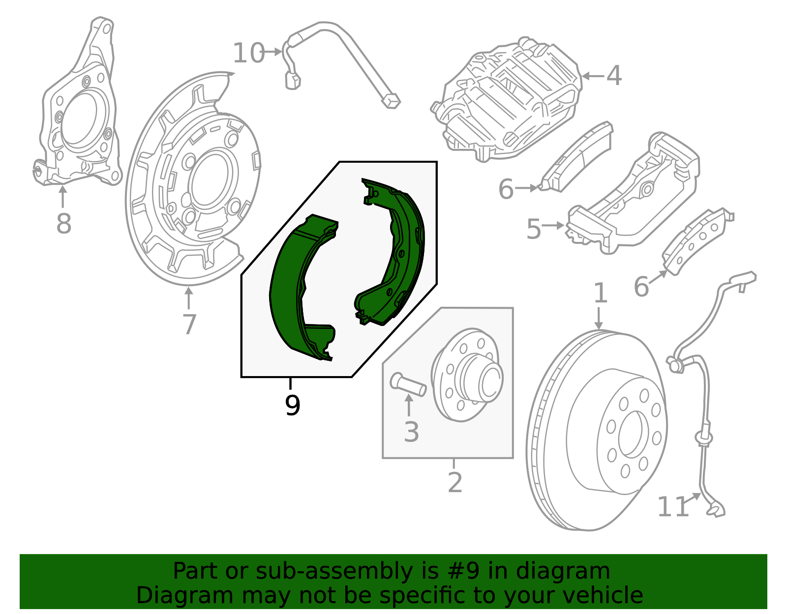2011-2014 GM Rear Parking Brake Shoe 22937747 | OEM Parts Online