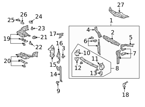 Radiator Support for 2005 Toyota Prius #0