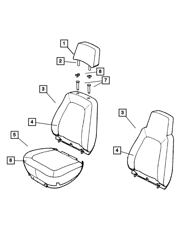 « 4856470 – Interior Trim : Siège Avant Cadre, Côté Droit pour Mopar Image »