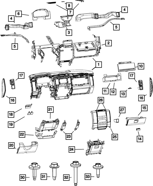 68050665AA - Interior Trim: Demister Duct, Left for Mopar Image image