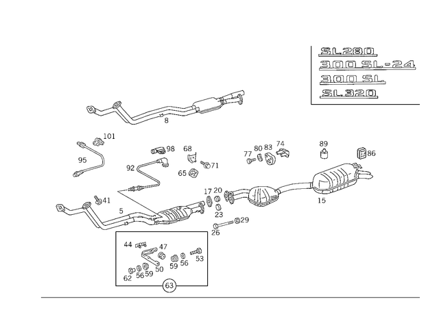 1294903219 - Exhaust System: Exhaust Pipe for Mercedes-Benz: 300SL Image
