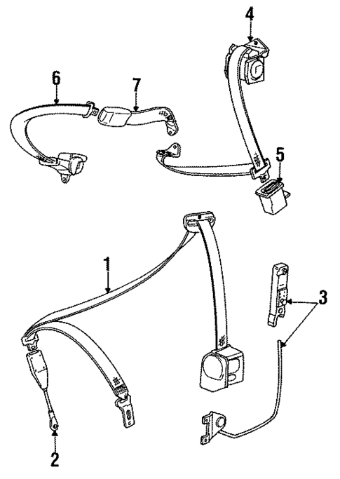 Front Seat Belts for 1988 BMW 735i #0