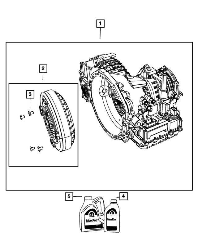 R8010452AC - 4-Speed; Automatic VLP Transaxle: With Torque Converter Transaxle Package, South America for Mopar Image