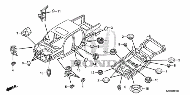 Grommet (FR.) for 2007 Honda Ridgeline #0