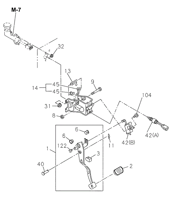 MT Clutch Pedal - Control for 2000 Honda Passport #0