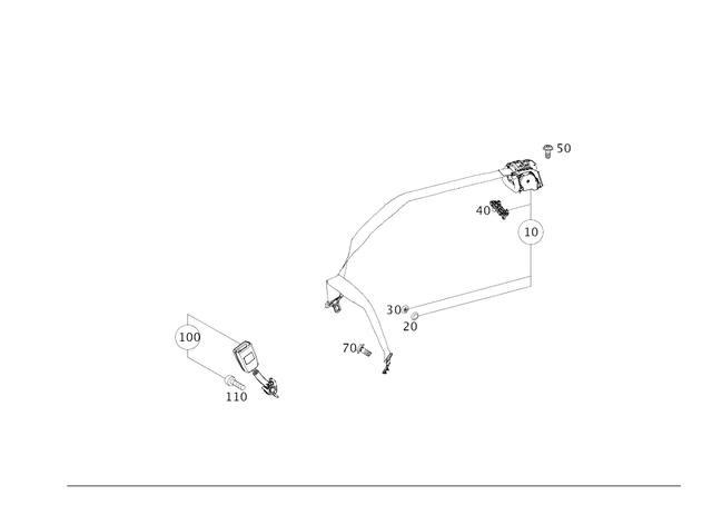 2388603700 - Rear Seat Bench: Seat Belt for Mercedes-Benz: E400, E450, E53 AMG Image image