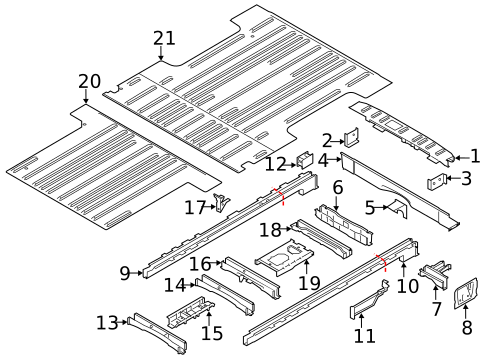 Rear Floor & Rails for 2019 Ford Transit-150 #4