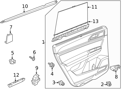 Interior Trim - Rear Door for 2025 Volkswagen Atlas Cross Sport #0
