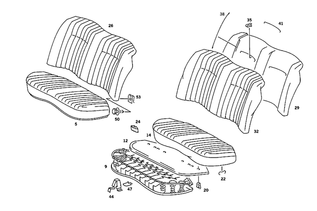2019201421 - Rear Seat Bench: Seat Cushion for Mercedes-Benz: 190D, 190E Image image