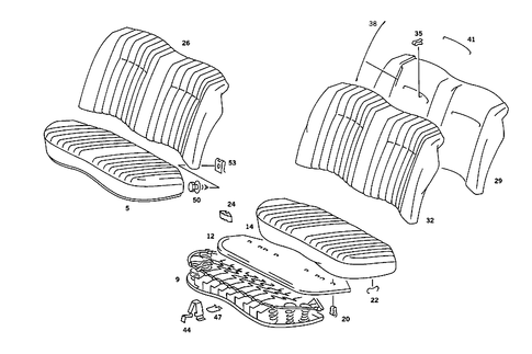 Rear Seat Cushion, Rear Backrest for 1991 Mercedes-Benz 190E #3