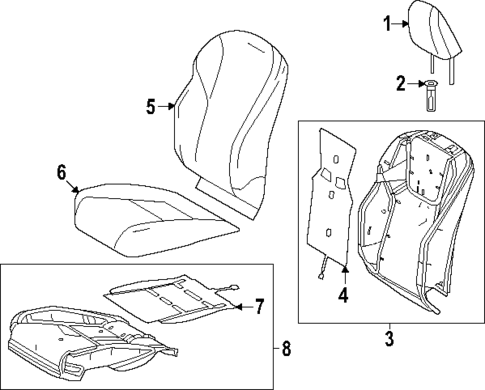 Driver Seat Components for 2025 Lexus RZ300e #1