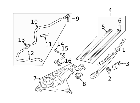 Wiper & Washer Components for 2007 Mazda CX-9 #1