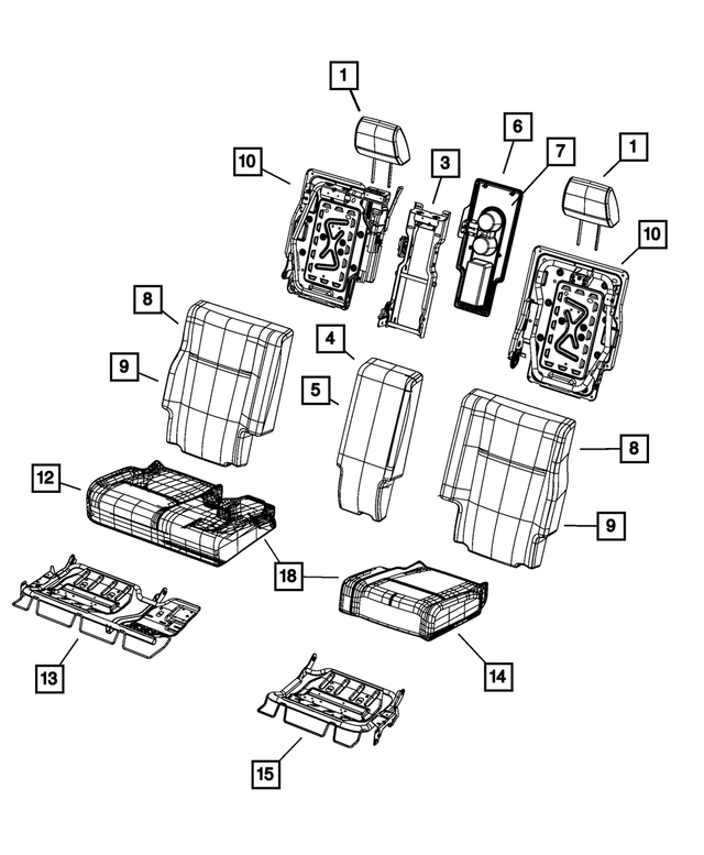 1LH371DVAA - Interior Trim: Rear Seat Back Cover, Left for Mopar Image