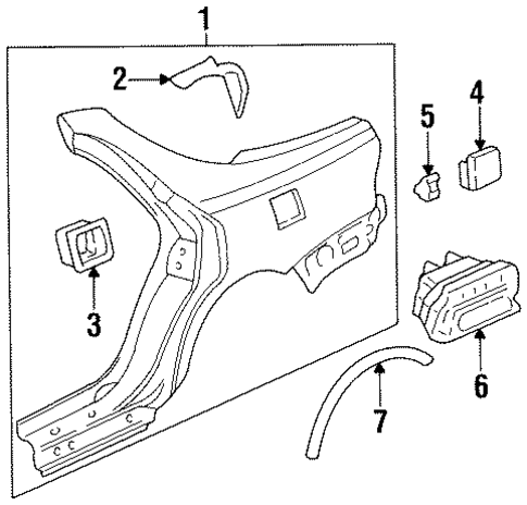 Exterior Trim - Quarter Panel for 1997 Acura TL #0