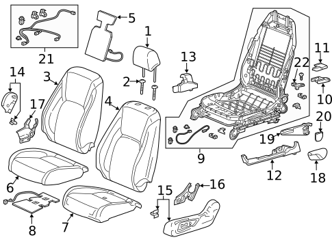 Heated Seats for 2021 Honda Clarity #1