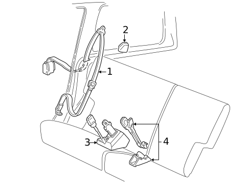 Rear Seat Belts for 2001 Ford Explorer Sport Trac #0