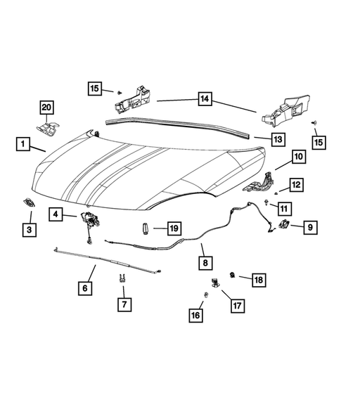 Hood and Hood Release for 2016 Fiat 500X #0