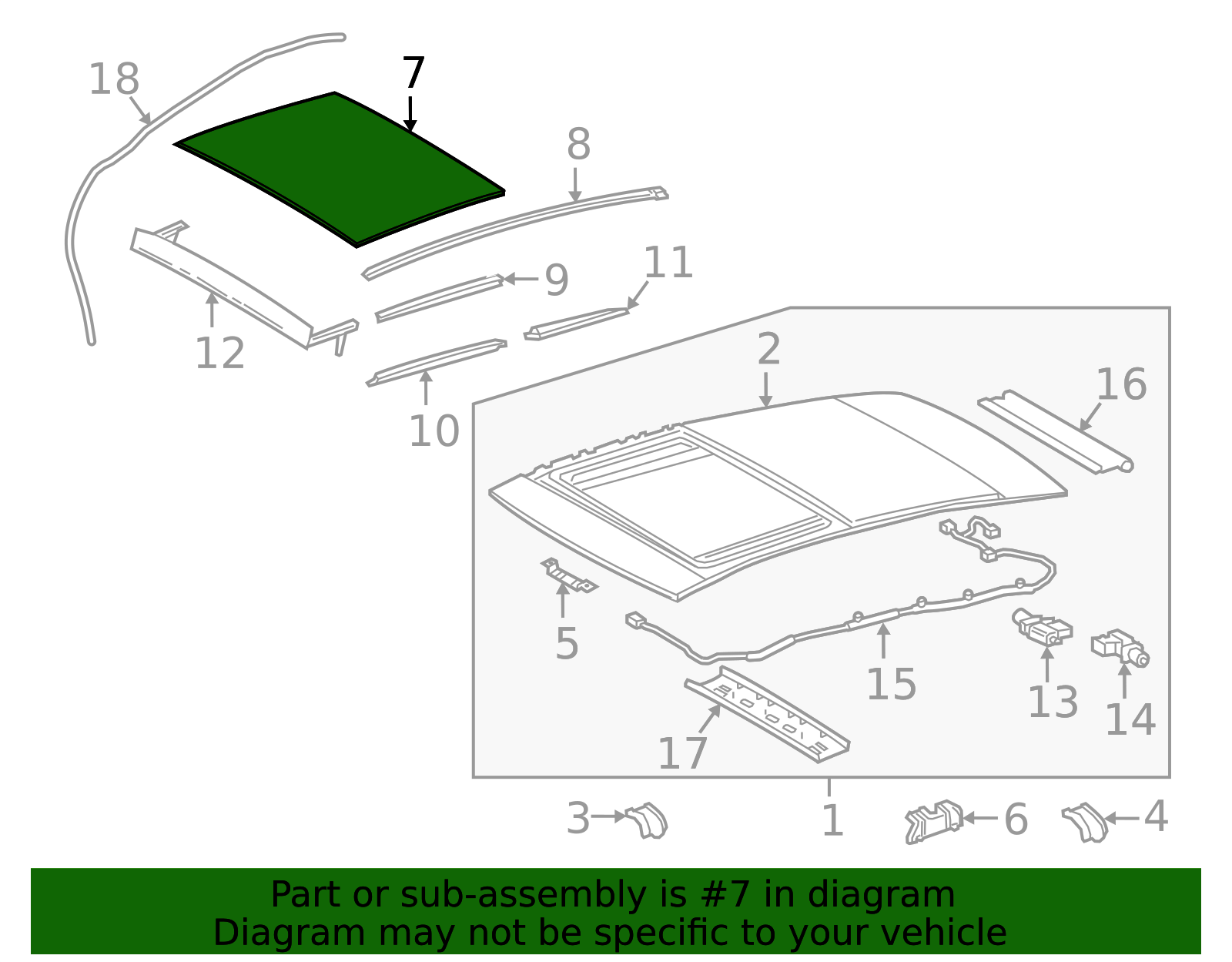 2018-2025 Toyota Camry Sunroof Glass 63201-06151 | OEM Parts Online