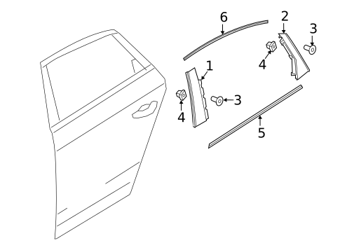 Exterior Trim - Rear Door for 2017 Audi A4 Quattro #0