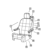 1ES121S3AA - Interior Trim: Rear Quad Seat Complete, Right for Chrysler: Town &amp; Country | Dodge: Grand Caravan Image
