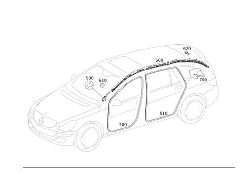 Head Protection Curtain, Door Edge Guard Sections for 2007 Mercedes-Benz R350 #0