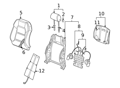 Front Seat Components for 2007 Audi RS4 #4