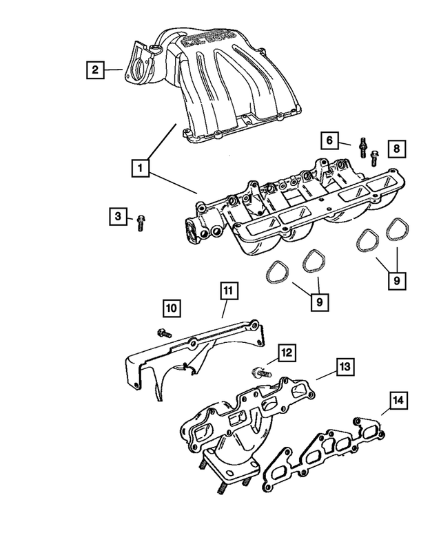 « 53013664AA – Engine 2.4L Four Cylinder : Admission Collecteur pour Mopar Image »