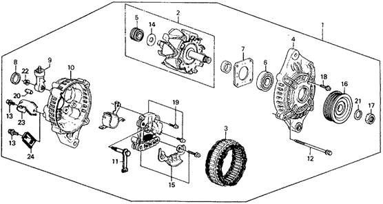 Alternator (Mitsubishi) for 1988 Honda Civic #0