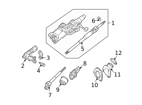 Steering Column Assembly for 2007 Lexus RX350 #0