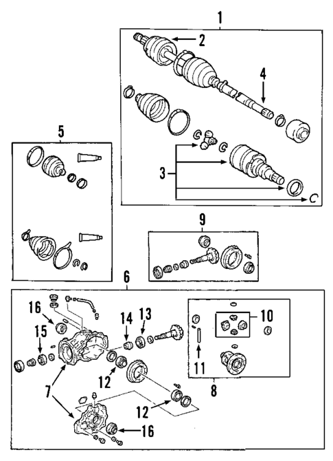 Rear Axle for 2003 Toyota Matrix #0
